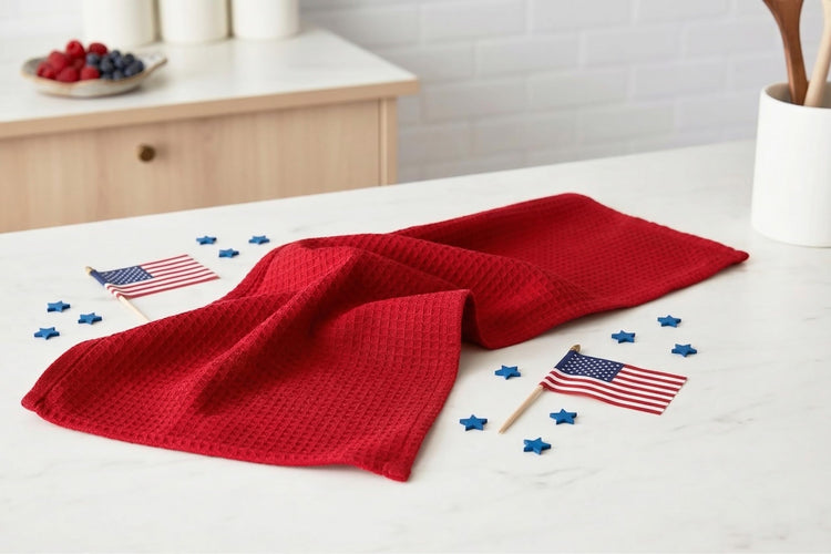 4th of July Waffle Weave Kitchen Towel