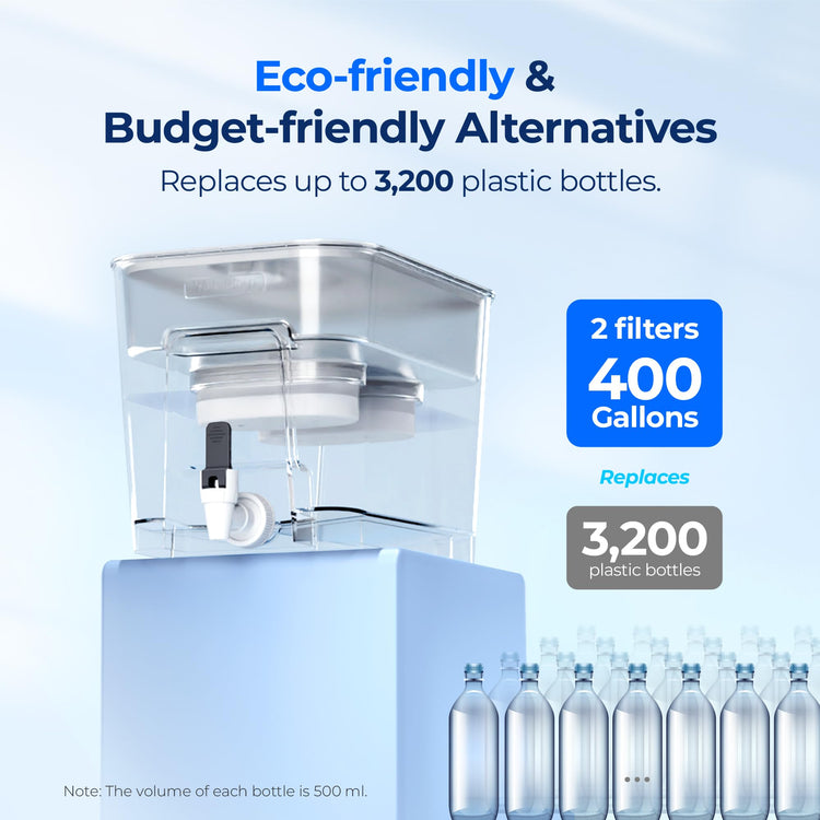 WFD-22L-DF Water Filter Dispenser, 40-Cup Water Purifier, White