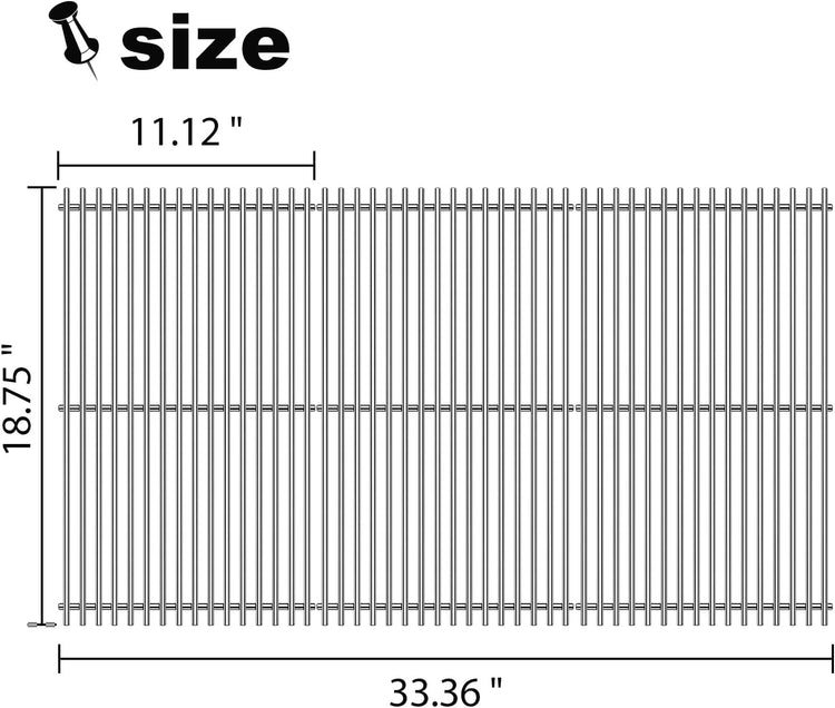 Grill Grates Replacement for Weber Grill Parts Weber Genesis II E-410, S-410, E/S-415, E/S-435, LX E/S-440, 66089, 66097, Stainless Steel Genesis 2 Flavorizer Bars Grids BBQ Grill Accessories