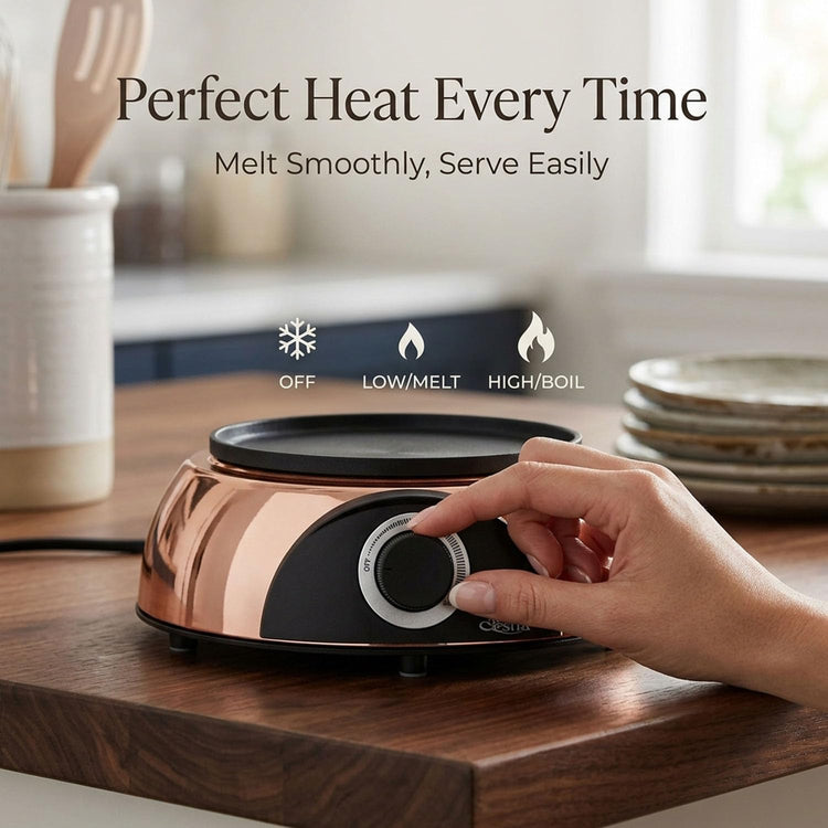Electric Dip Warmer & Fondue Pot with Adjustable Temperature
