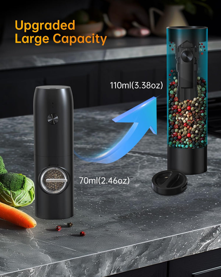 Electric Salt and Pepper Grinder Set Top
