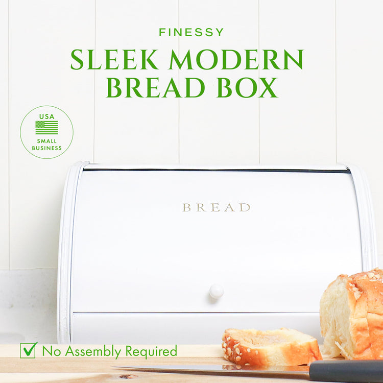 White Bread Box for Kitchen Countertop Airtight