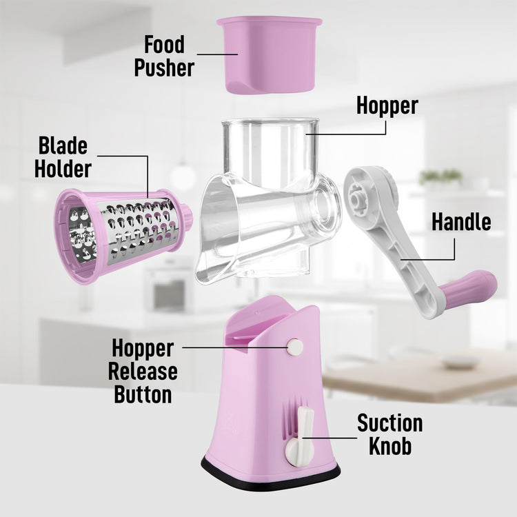 Rotary Cheese Grater 5 Blade Cheese Shredder
