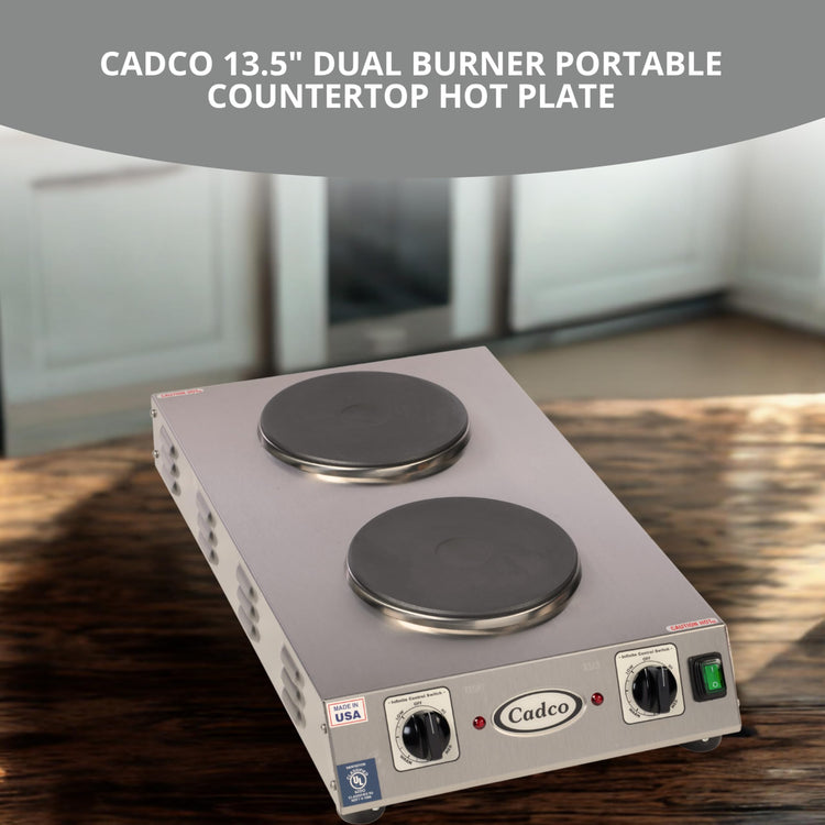 CDR 2CFB Portable Double Cast Iron Space Saver Hot Plate