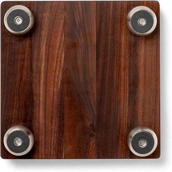 John Boos B Series Square Wooden Walnut Cutting Board 12”x12” – 1.5” Thick, 5-lb Non-Reversible Butcher Block with Stainless Steel Bun Feet & Edge-Grain