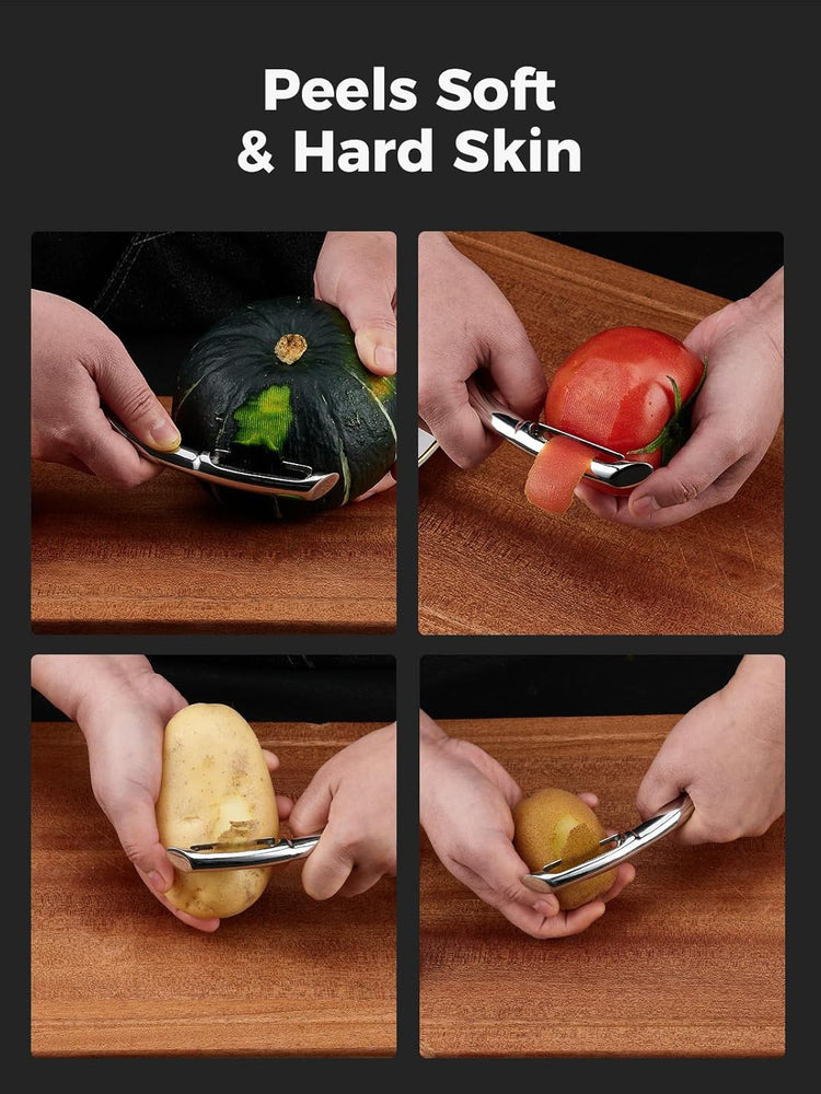 Professional Vegetable Peeler – Premium 304 Stainless Steel Potato Peeler for Kitchen, Ultra Sharp Blade, Ergonomic Non-Slip Handle, Dishwasher Safe, 5-Year Warranty