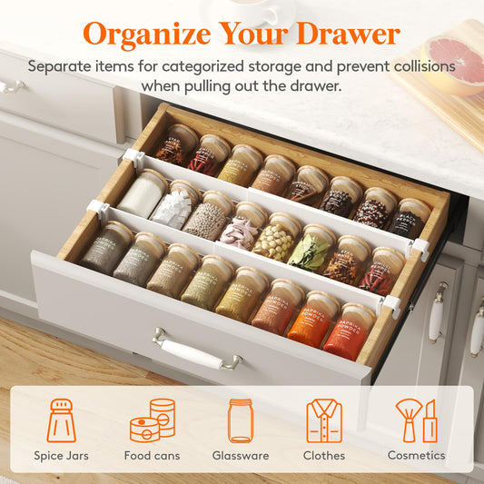3.1" High 6 Pack Hanging Kitchen Drawer Dividers (6 Count)