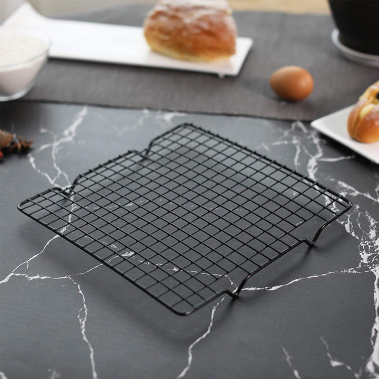 2Pcs Metal Kitchen Baking Cooling Rack Square Wire Cooling Rack for Cake and Meat 10 x 11 inches (2 Count)