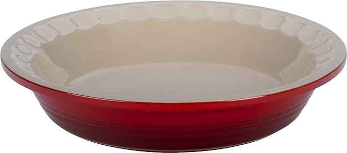 Le Creuset Stoneware Heritage Pie Dish, 9", Cerise