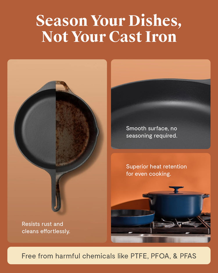Enameled Cast Iron Oval Dutch Oven