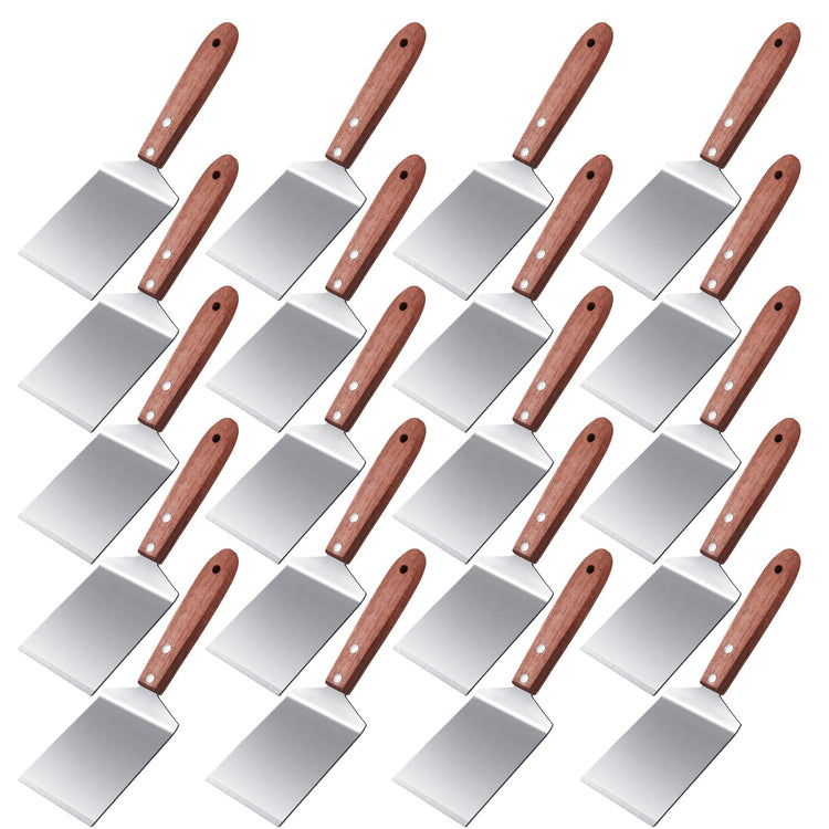 20 Pcs Pizza Spatula Stainless Steel Server Wood Handle Bulk (20 Count)