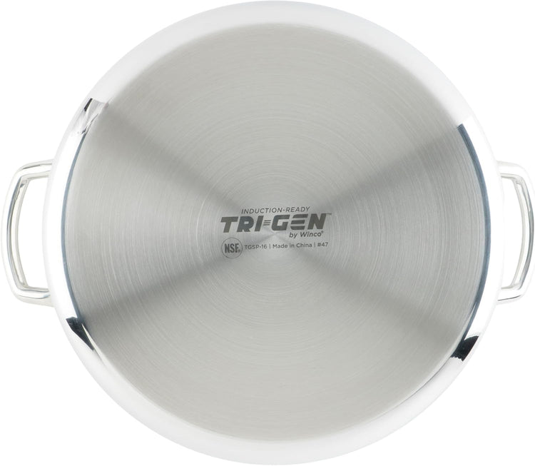 WINCO Tri-Ply Stock Pot, Silver