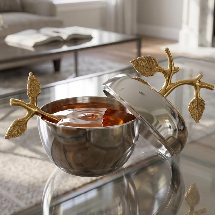 Silver Honey Jar Dish