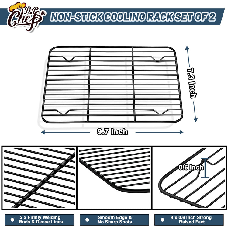 9.7" x 7.3" Cooling Baking Wire Racks Pack of 2