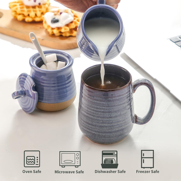 Sugar and Creamer Set with Lid Spoon