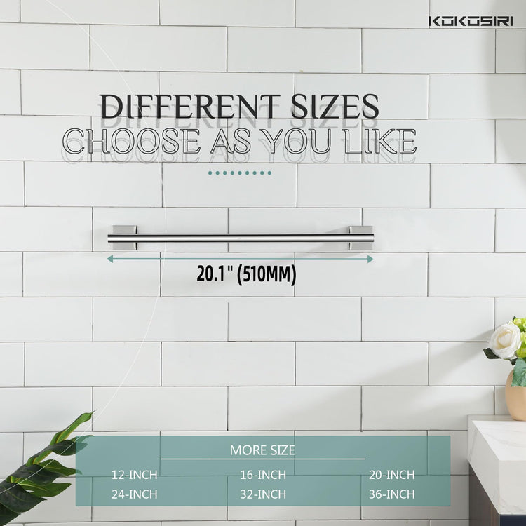 Single Towel Bar Bathroom Towel Holder for Bath Kitchen 20 Inch Necklace Holder Wall Mounted Chrome Stainless Steel B4005CH