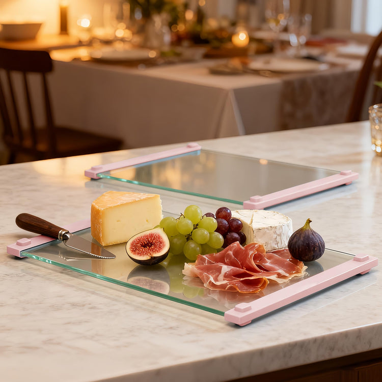 2PCS Glass Cutting Board with Silicone Grip (2 Count)