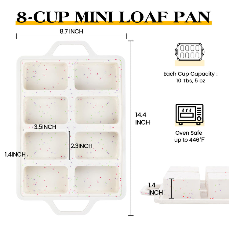 2 Pcs Mini Loaf Pans with Metal Reinforced Frame (2 Count)