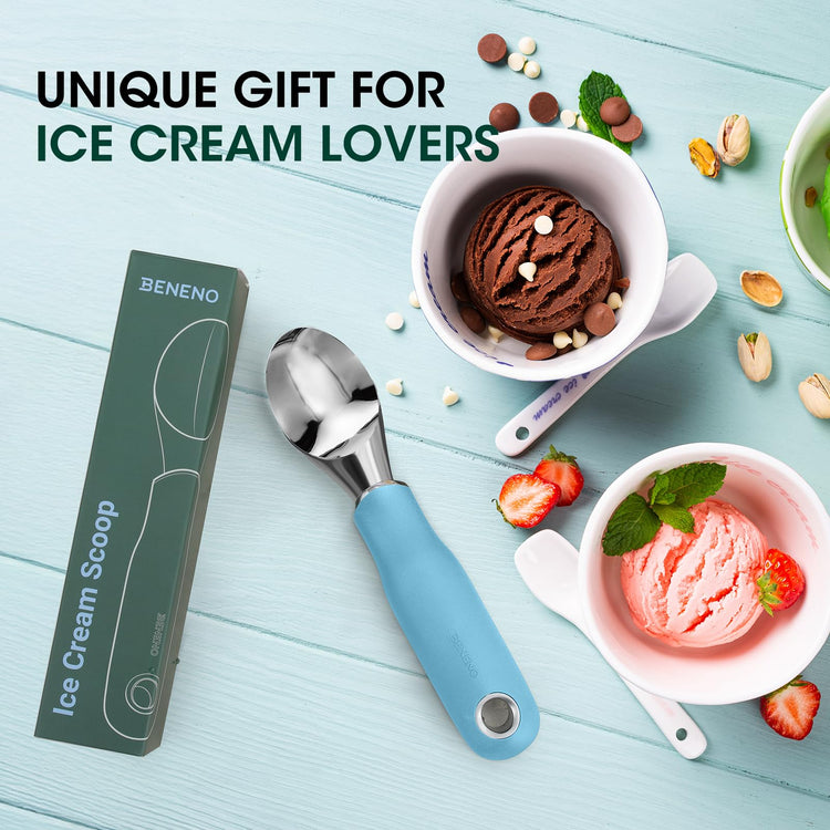 Premium Heavy Duty Ice Cream Scoop with Ergonomic Grip Handle