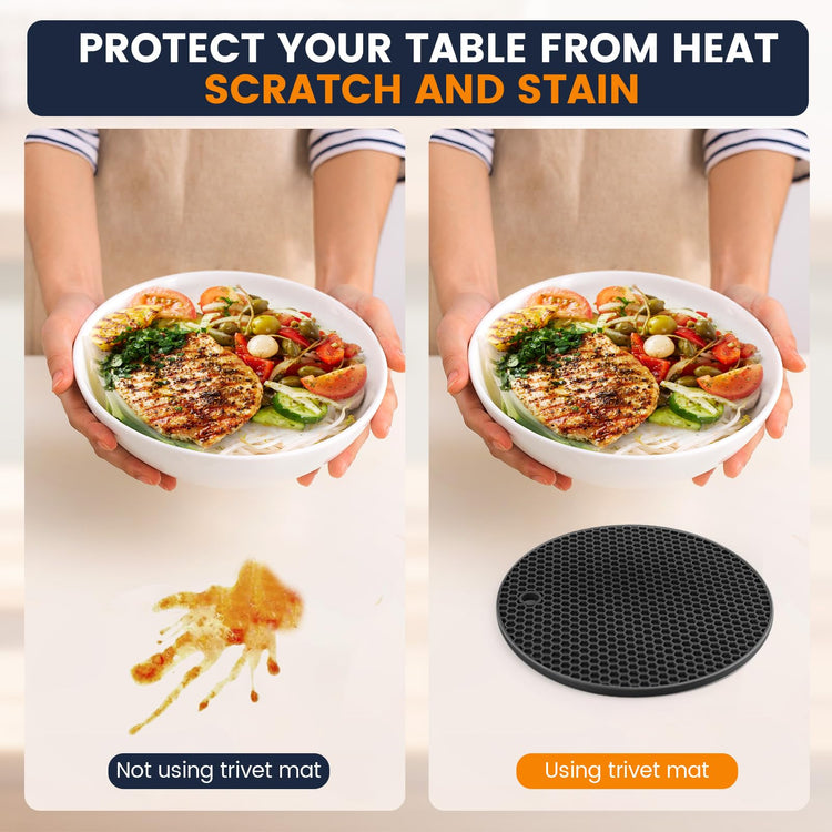 Silicone Trivet Mats 4 Heat Resistant Pot Holders Multipurpose Non