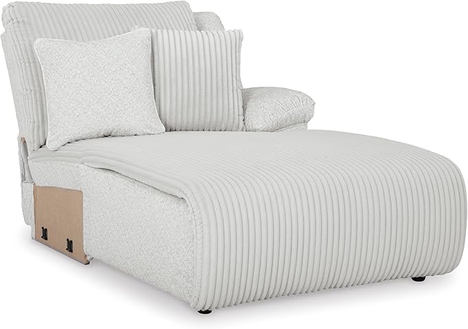 Signature Design by Ashley Top Tier Casual L-Shaped 3-Piece Reclining Sectional Sofa with Chaise, Console Storage and 4 Accent Pillows, White