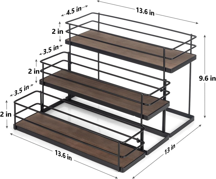 12 Bottle Capacity Coffee Syrup Organizer 3 Tier Coffee Syrup Stand Shelf for Coffee Bar Kitchen Small Wine Rack for Bar Family Storage for Syrup Wine Dressing