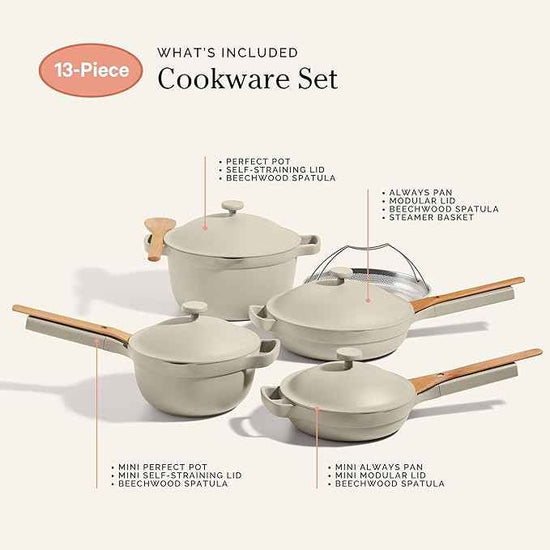 Our Place Cookware Set - 13-Piece Kit Including the Always Pan, Perfect Pot and Spatulas | Multifunctional, Toxin-Free Nonstick | Heat Safe up to 450°F | Oven, Stove, Induction Compatible | Steam
