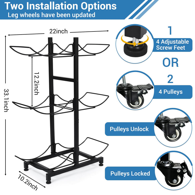 5 Gallon Water Jug Holder with 4 Wheels