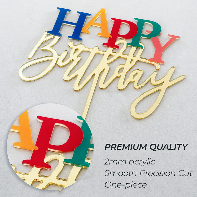 Acrylic Happy Birthday Cake Topper