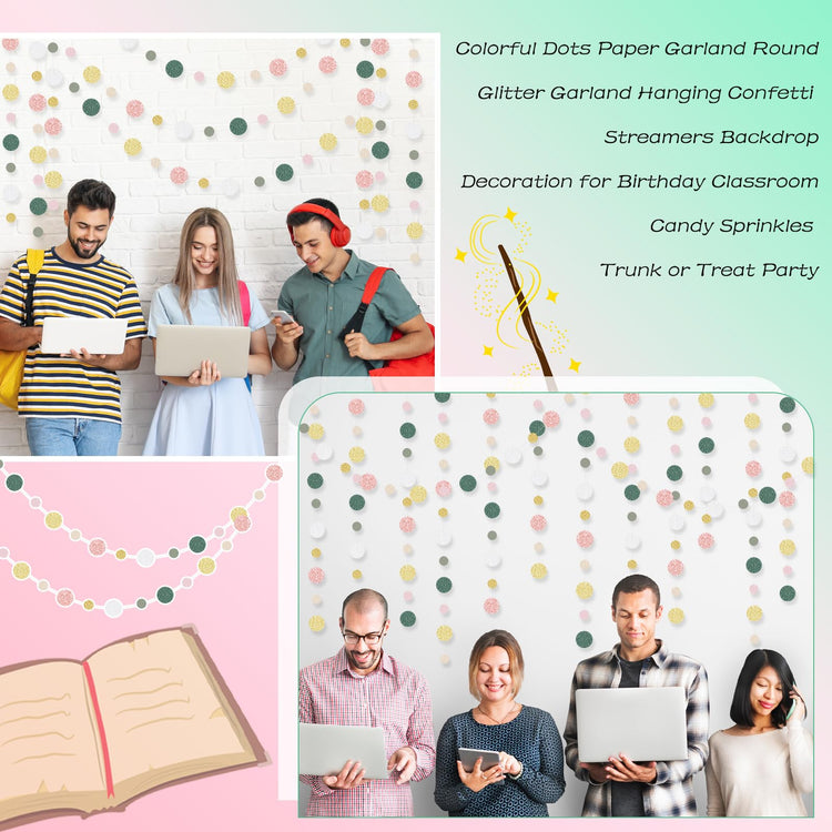 5 Pieces Circle Garland Party Paper Dot Banners (5 Count)