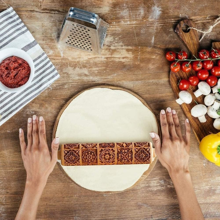 Christmas Wooden Rolling Pin for Baking