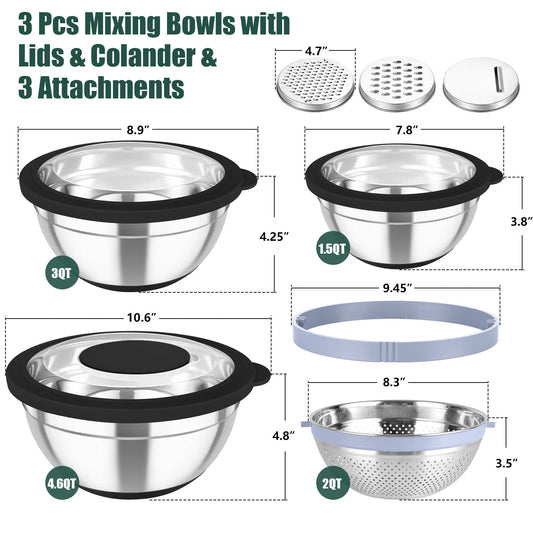 Mixing Bowls with Colander (4 Count)