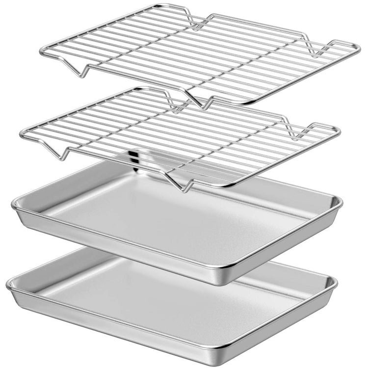 Baking Sheet with Rack Set [2 Sheets + 2 Racks]