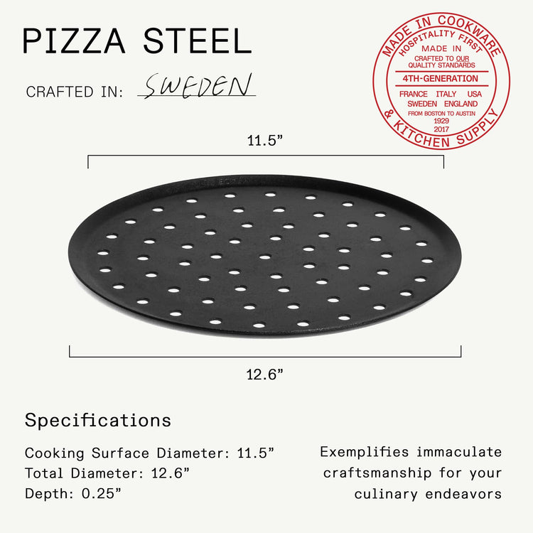 Cookware Seasoned 12" Carbon Pizza Steel