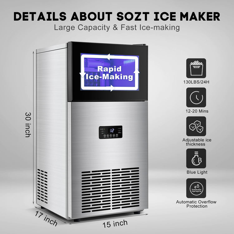 Commercial Ice Maker Machine 130LBS