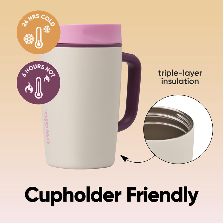 SmoothSip Slider Stainless Steel Insulated Travel Mug with Handle