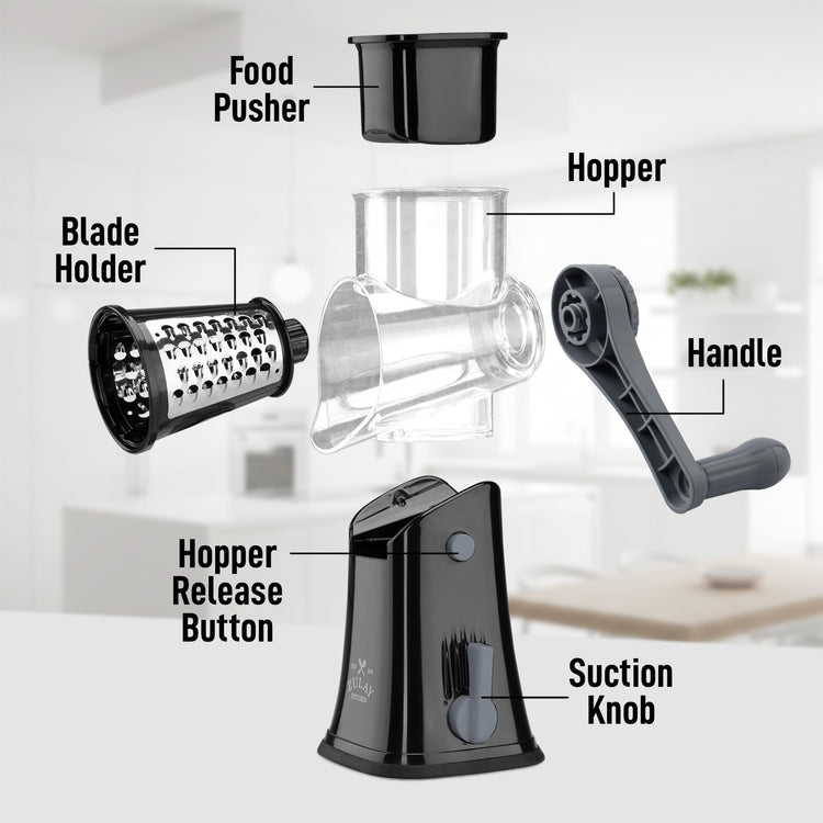 Rotary Cheese Grater 5 Blade Cheese Shredder