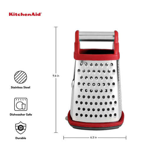 Gourmet 4 Sided Stainless Steel Box Grater with Detachable Storage Container