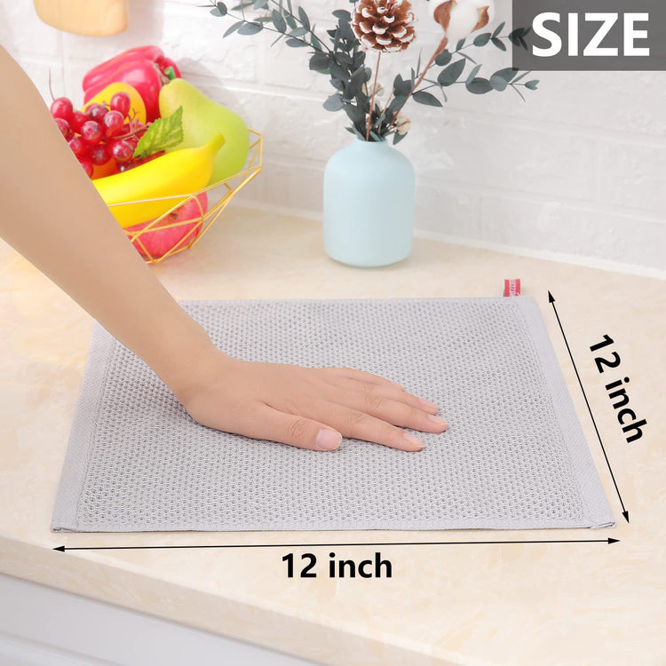 100% Cotton Waffle Weave Kitchen Dish Cloths 8 (8 Count)