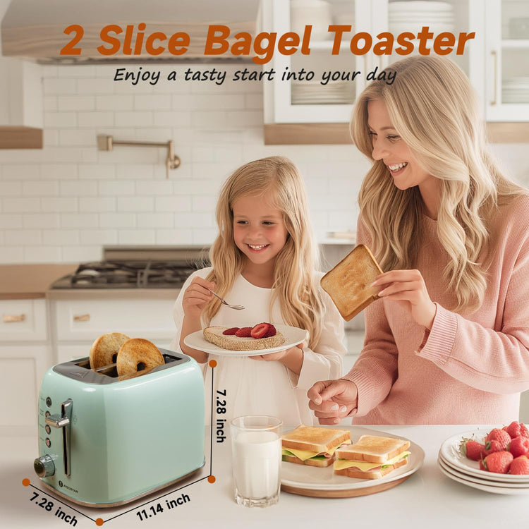 Toaster 2 Slice Retro Toaster Stainless Steel