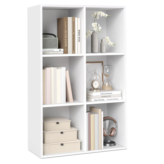 Bookcase Cube Shelf with 6 Compartments