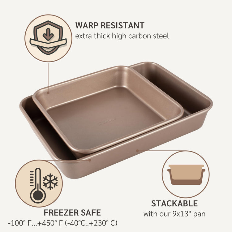 9 x 9 inch Square Baking Pan Nonstick
