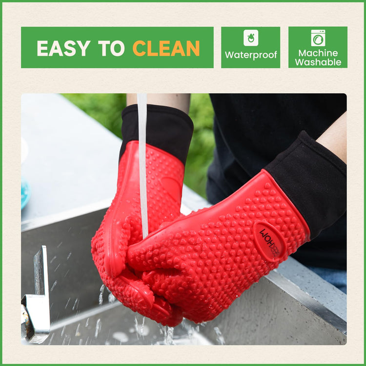 BBQ Gloves Heat Resistant Oven Mitts (2 Count)