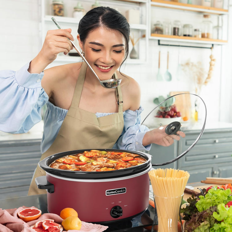 8 Quart Slow Cooker Oval Manual Pot Food Warmer with 3 Cooking Settings