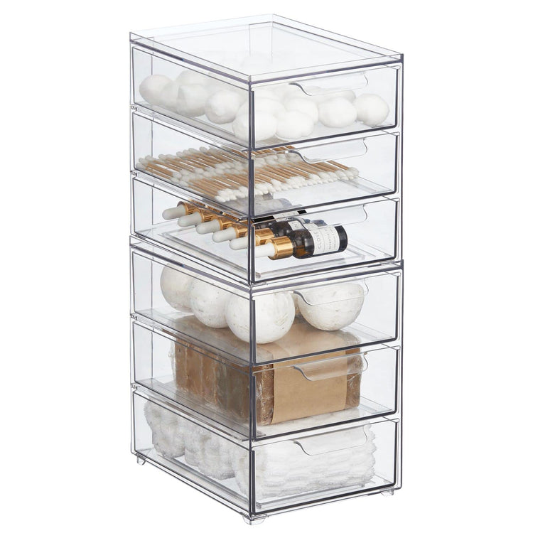 Plastic Stackable Organizer with 3 Drawers (2 Count)