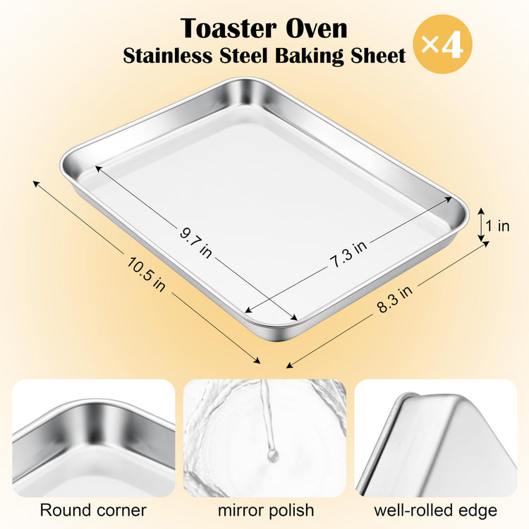 10.5” x8.3” Baking Sheet Set of 4 (4 Count)