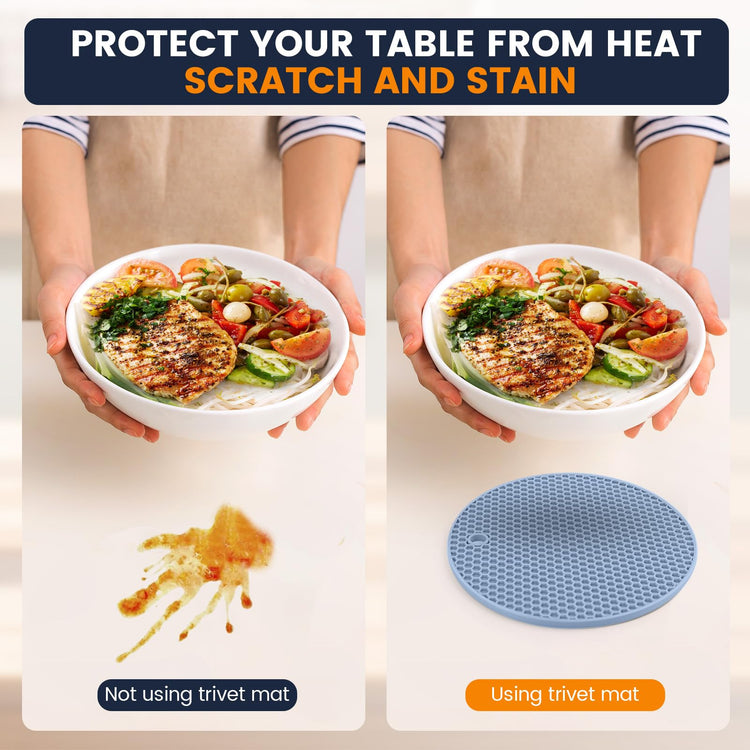 Silicone Trivet Mats 4 Heat Resistant Pot Holders Multipurpose Non