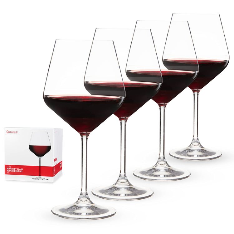 Style Burgundy Wine Glasses (4 Count)