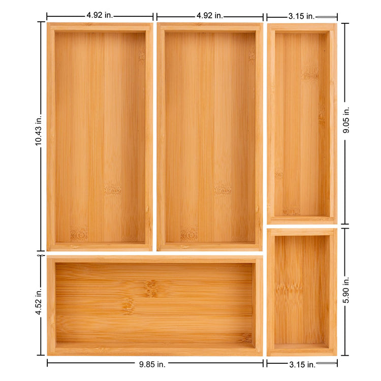 bamboo drawer organizer Set