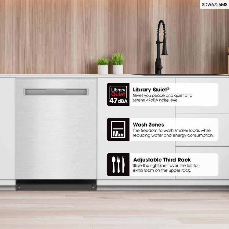 SDW6726MS 24 inch Stainless Steel Dishwasher